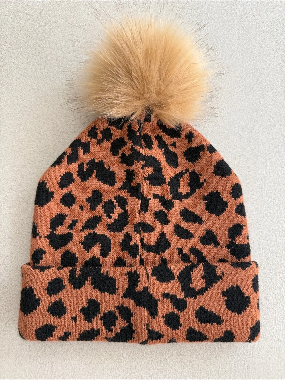 Cotton On Kids Leopard Pom Beanie - Brown/Black